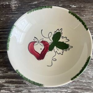 Blue Ridge Southern Pottery‎ Decorative Strawberry Sundae Shallow Bowl Vintage
